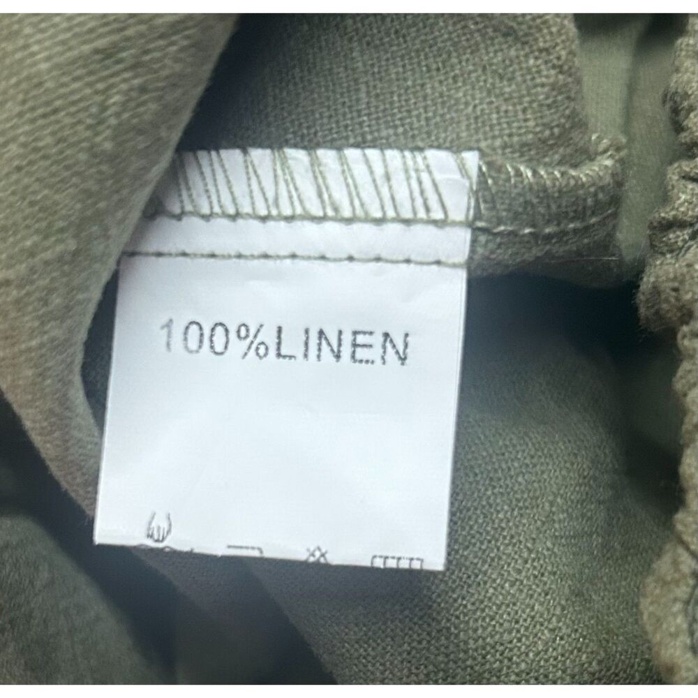 Emme Mama Maternity Transitional Pants Linen Smocked Green M - Picture 3 of 5